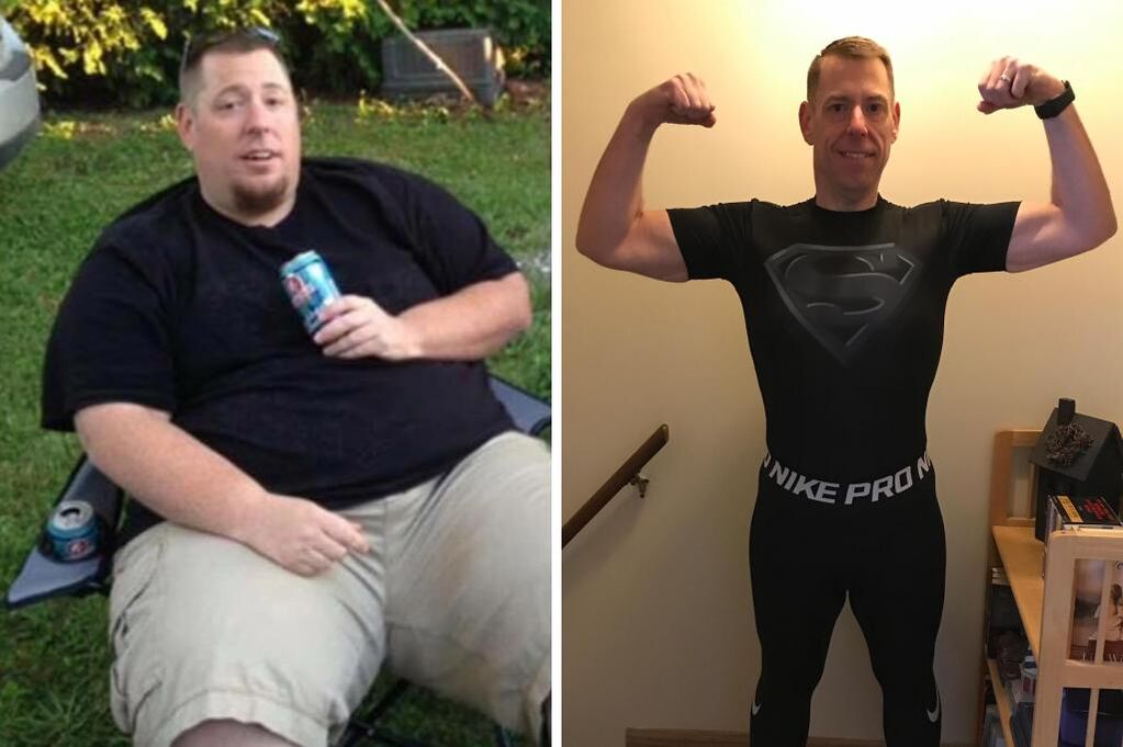 άντρας πριν και μετά τη δίαιτα κετο